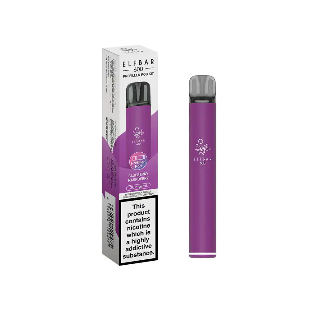 One Stop Blue Raspberry ELFbar 600 Rechargeable Kit Blueberry Raspberry – One Stop Powered by ...
