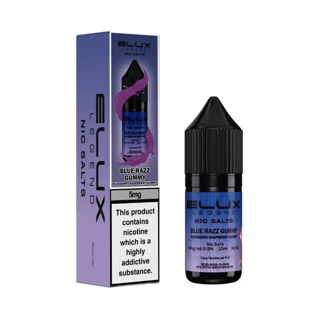 Elux Legend Nic Salts Blue Razz Gummy 5mg