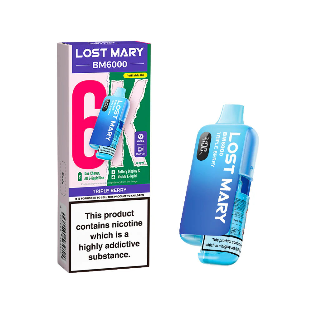 Lost Mary BM6000 Rechargeable Pod Kit 20mg Triple Berry