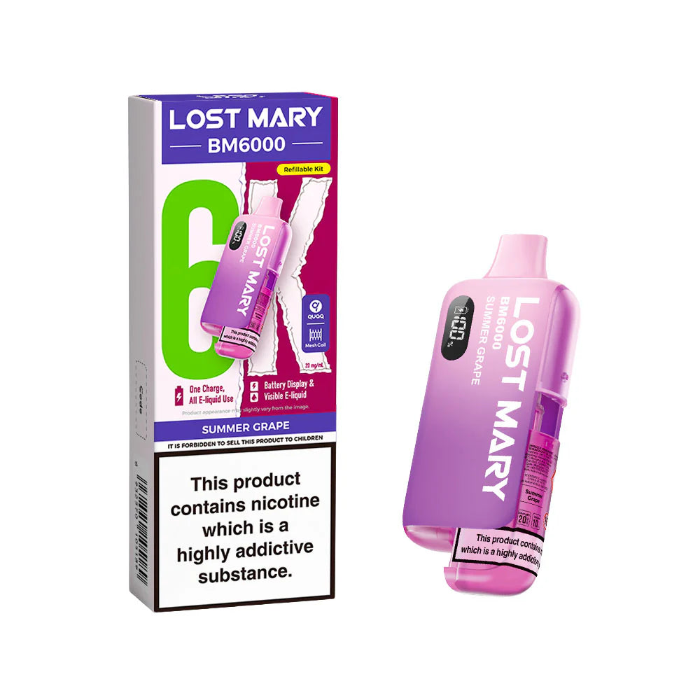 Lost Mary BM6000 Rechargeable Pod Kit 20mg Summer Grape