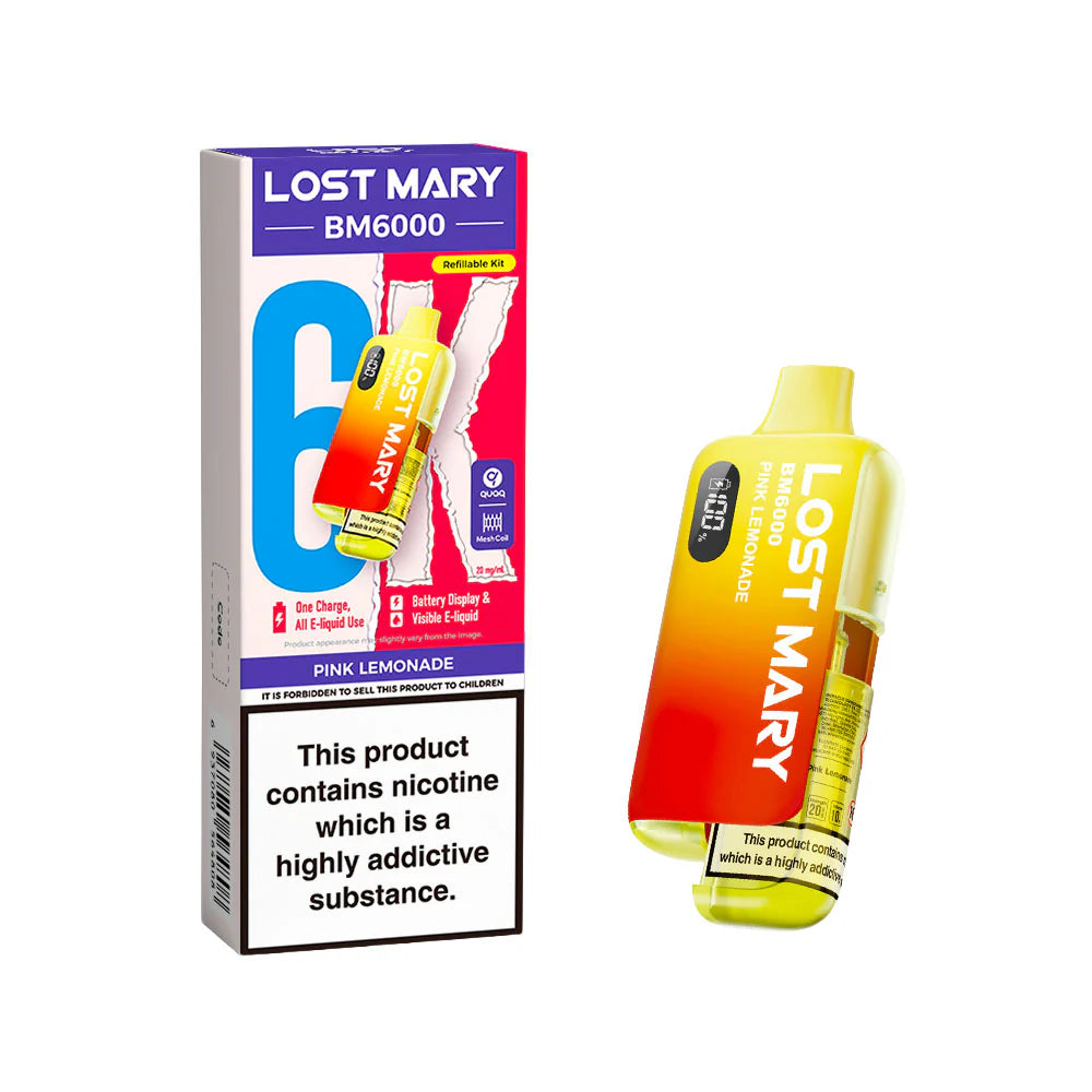 Lost Mary BM6000 Rechargeable Pod Kit 20mg Pink Lemonade