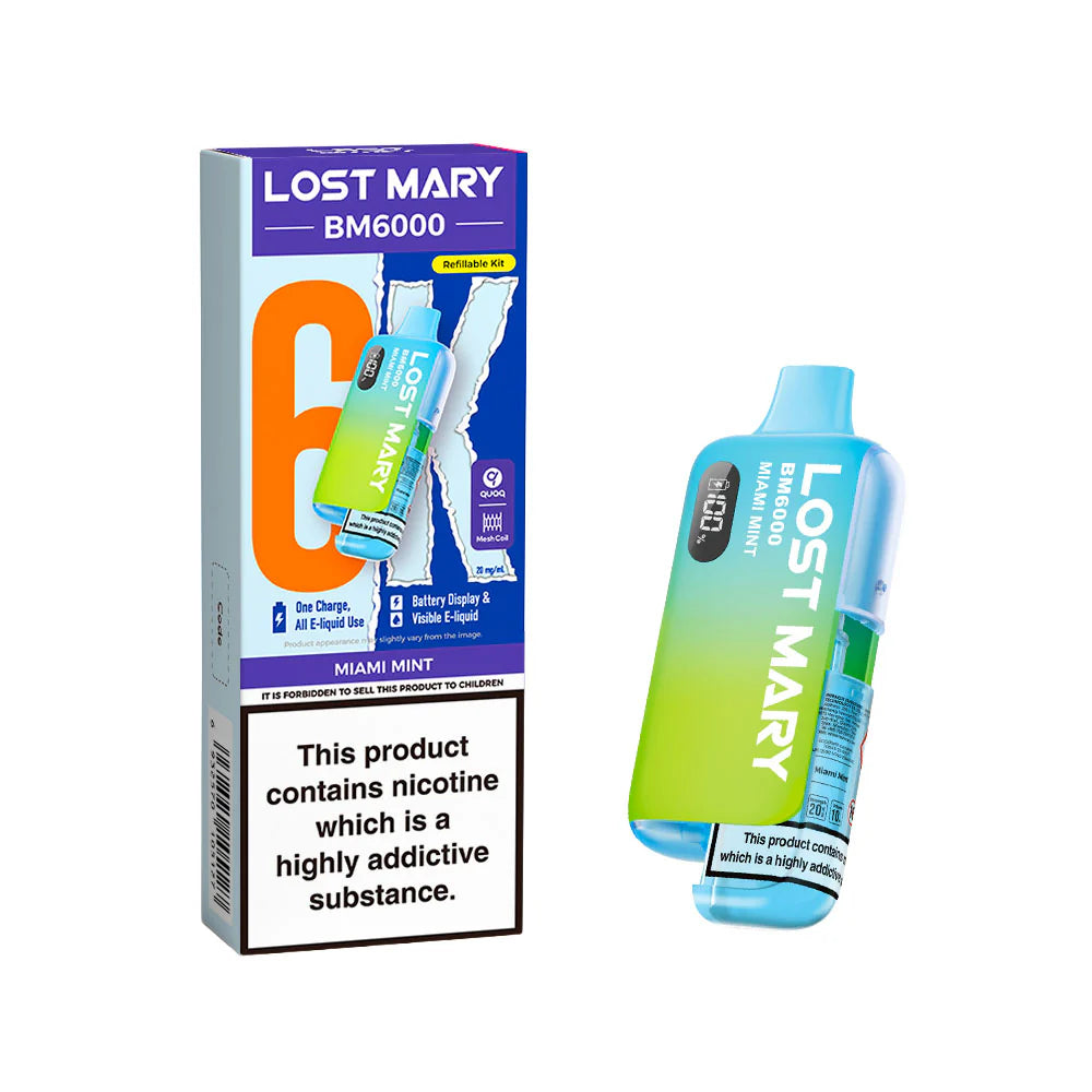 Lost Mary BM6000 Rechargeable Pod Kit 20mg Miami Mint