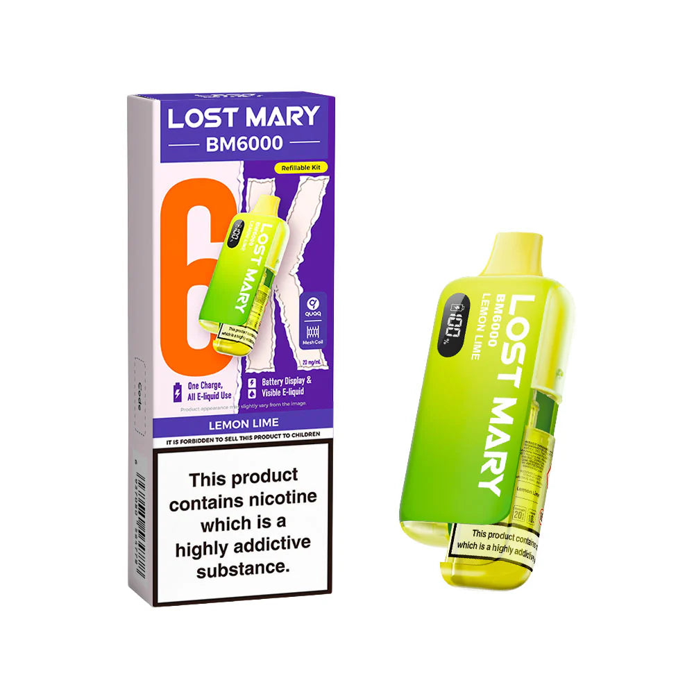 Lost Mary BM6000 Rechargeable Pod Kit 20mg Lemon Lime