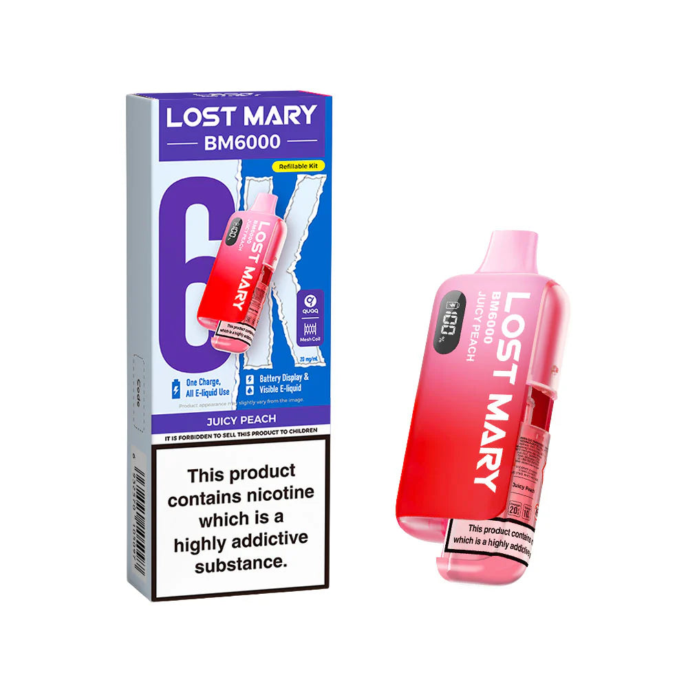 Lost Mary BM6000 Rechargeable Pod Kit 20mg Juicy Peach