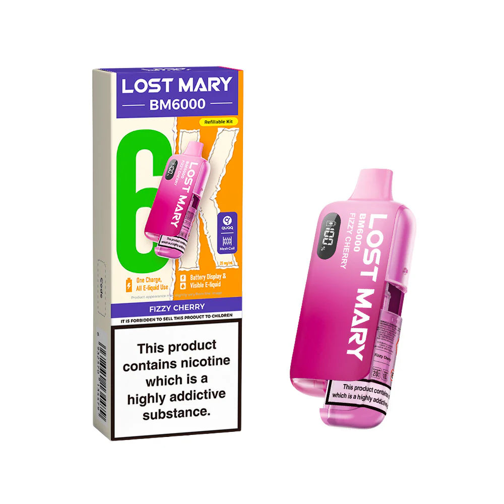 Lost Mary BM6000 Rechargeable Pod Kit 20mg Fizzy Cherry