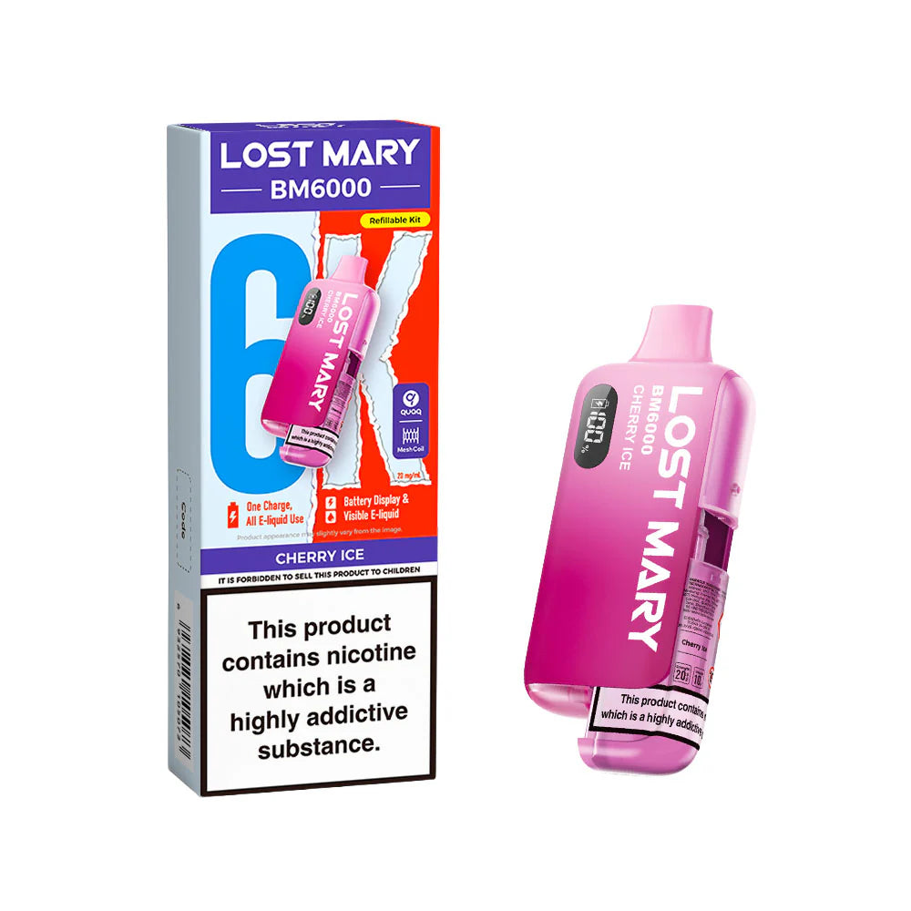 Lost Mary BM6000 Rechargeable Pod Kit 20mg Cherry Ice