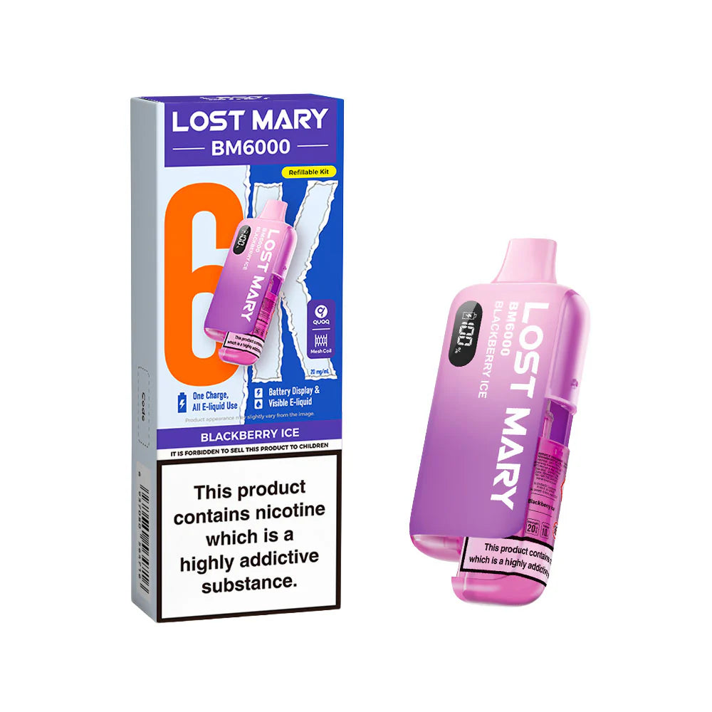 Lost Mary BM6000 Rechargeable Pod Kit 20mg Blackberry Ice