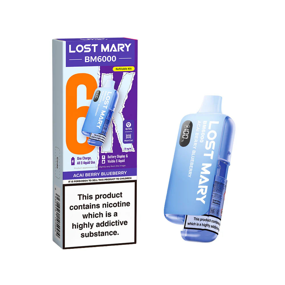 Lost Mary BM6000 Rechargeable Pod Kit 20mg Acai Berry Blueberry