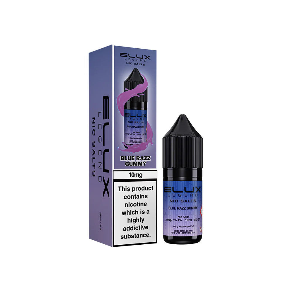 Elux Legend Nic Salts Blue Razz Gummy 10mg