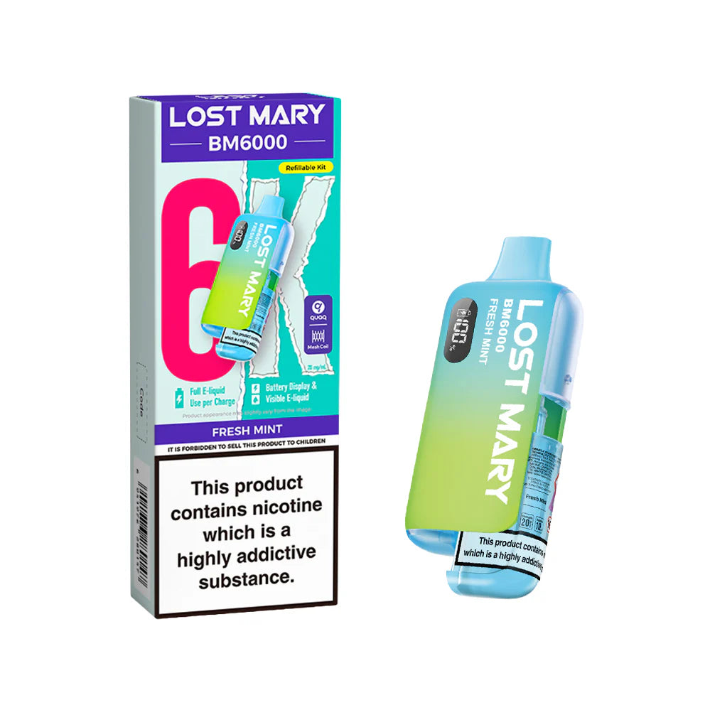 Lost Mary BM6000 Rechargeable Pod Kit 20mg Fresh Mint