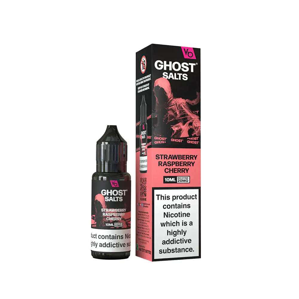 Vapes Bars Ghost Salt 10mg Strawberry Raspberry Cherry