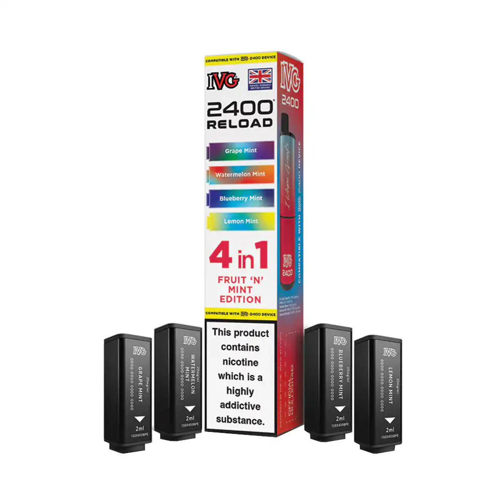 IVG 2400 Reload 4 Pod Pack Fruit 'N' Mint Edition