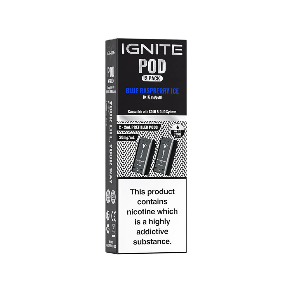 Ignite P8 SOLO/P15 DUO 2 Pack Refill Blue Raspberry Ice