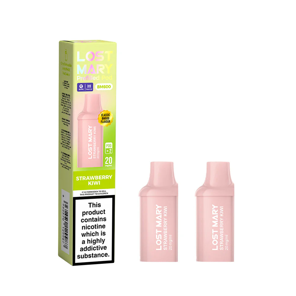 Lost Mary BM600 Rechargeable 2 x Prefilled Pods Strawberry Kiwi