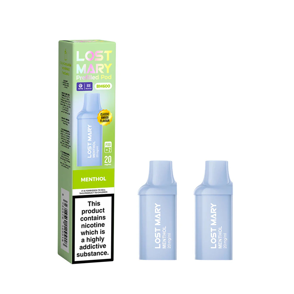 Lost Mary BM600 Rechargeable 2 x Prefilled Pods Menthol
