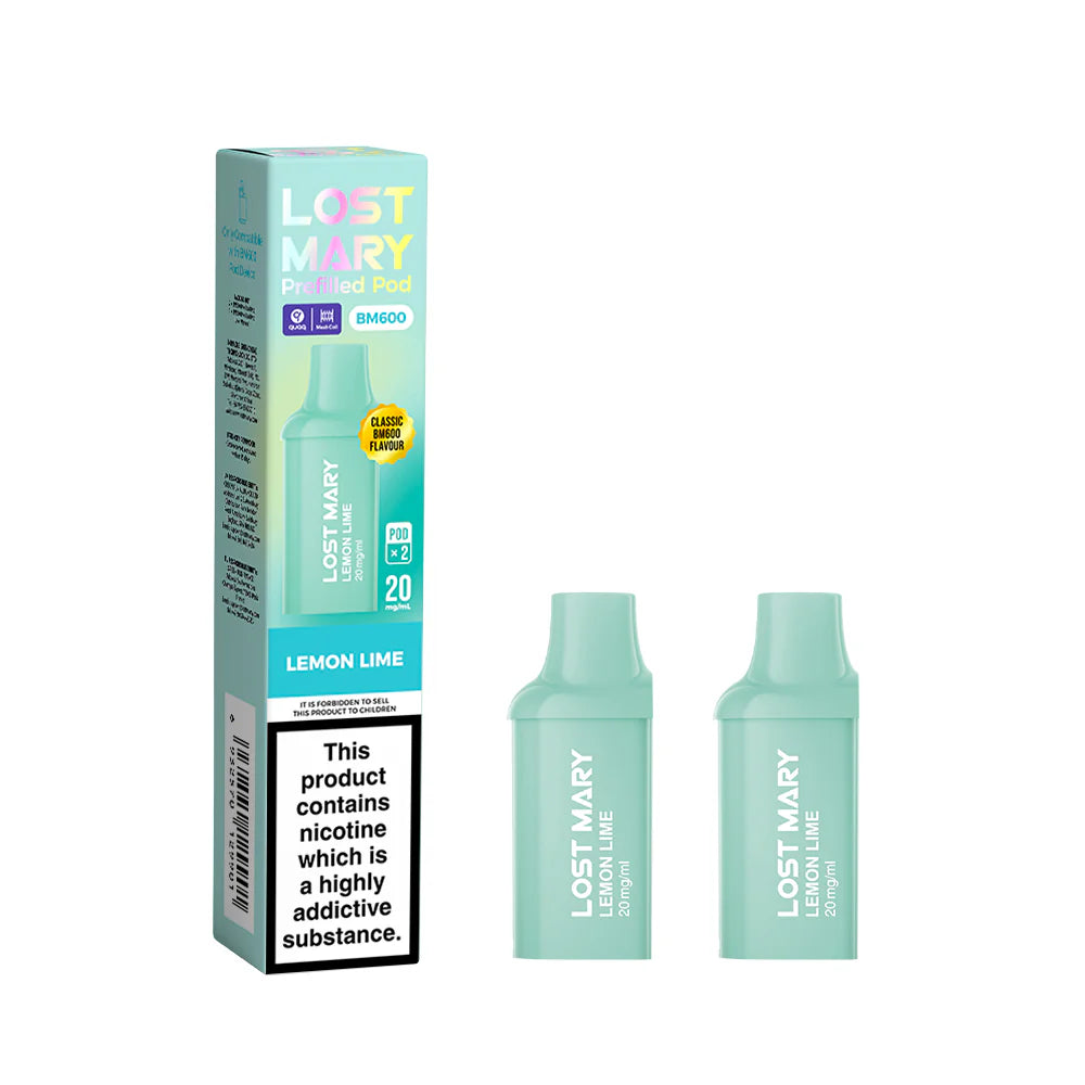 Lost Mary BM600 Rechargeable 2 x Prefilled Pods Lemon Lime