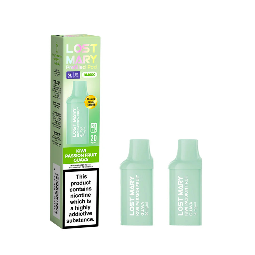 Lost Mary BM600 Rechargeable 2 x Prefilled Pods Kiwi Passion Fruit Guava