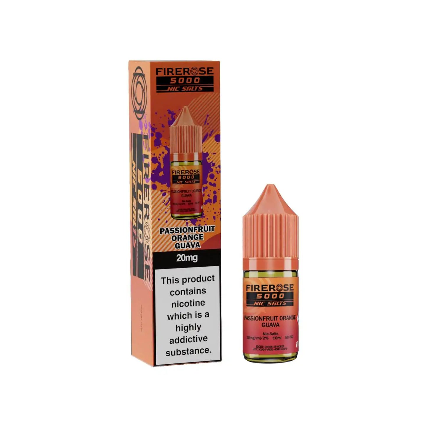 Firerose 5000 Nic Salts Passionfruit Orange Guava 20mg