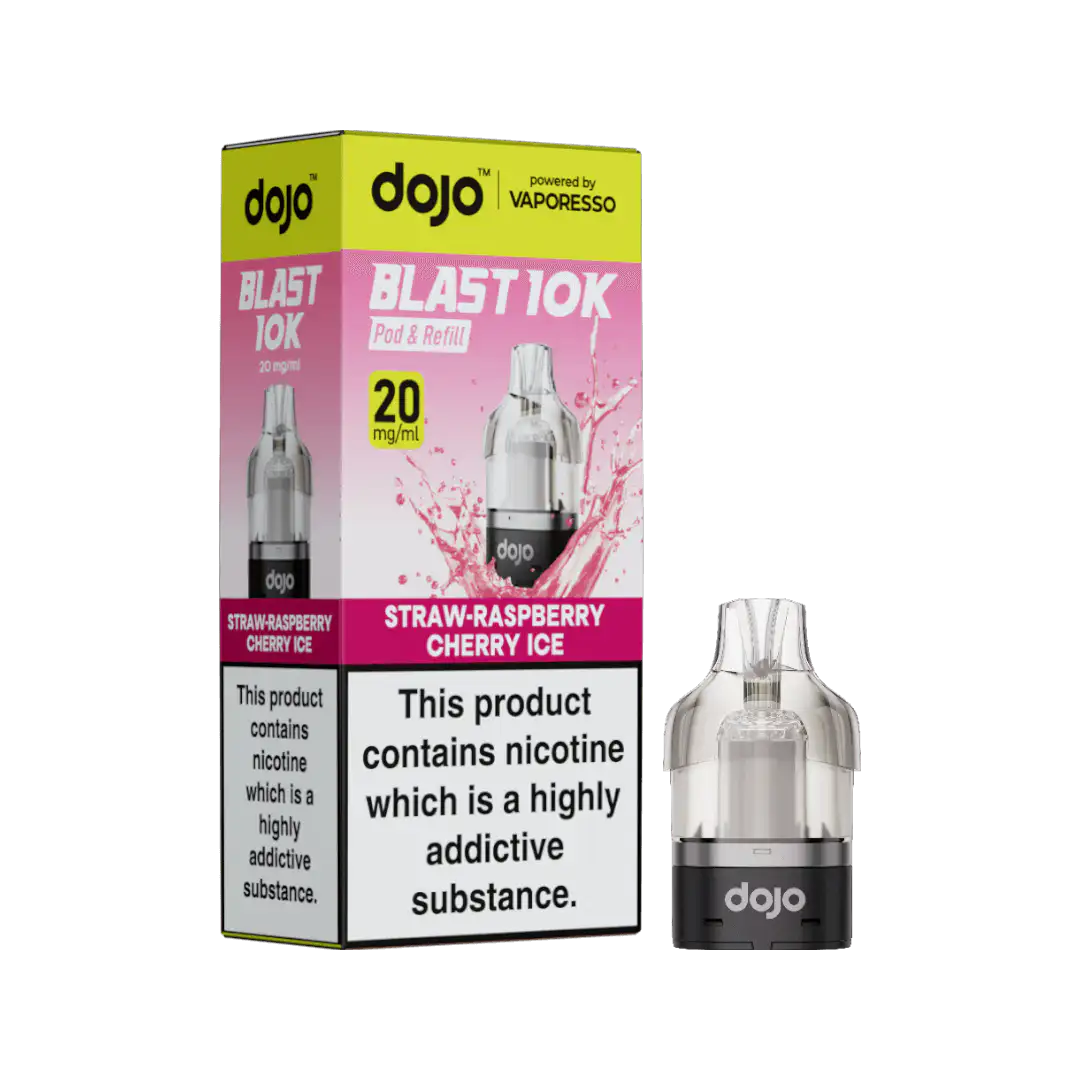 Dojo Blast 10K Replacement Pod Straw-Raspberry Cherry Ice