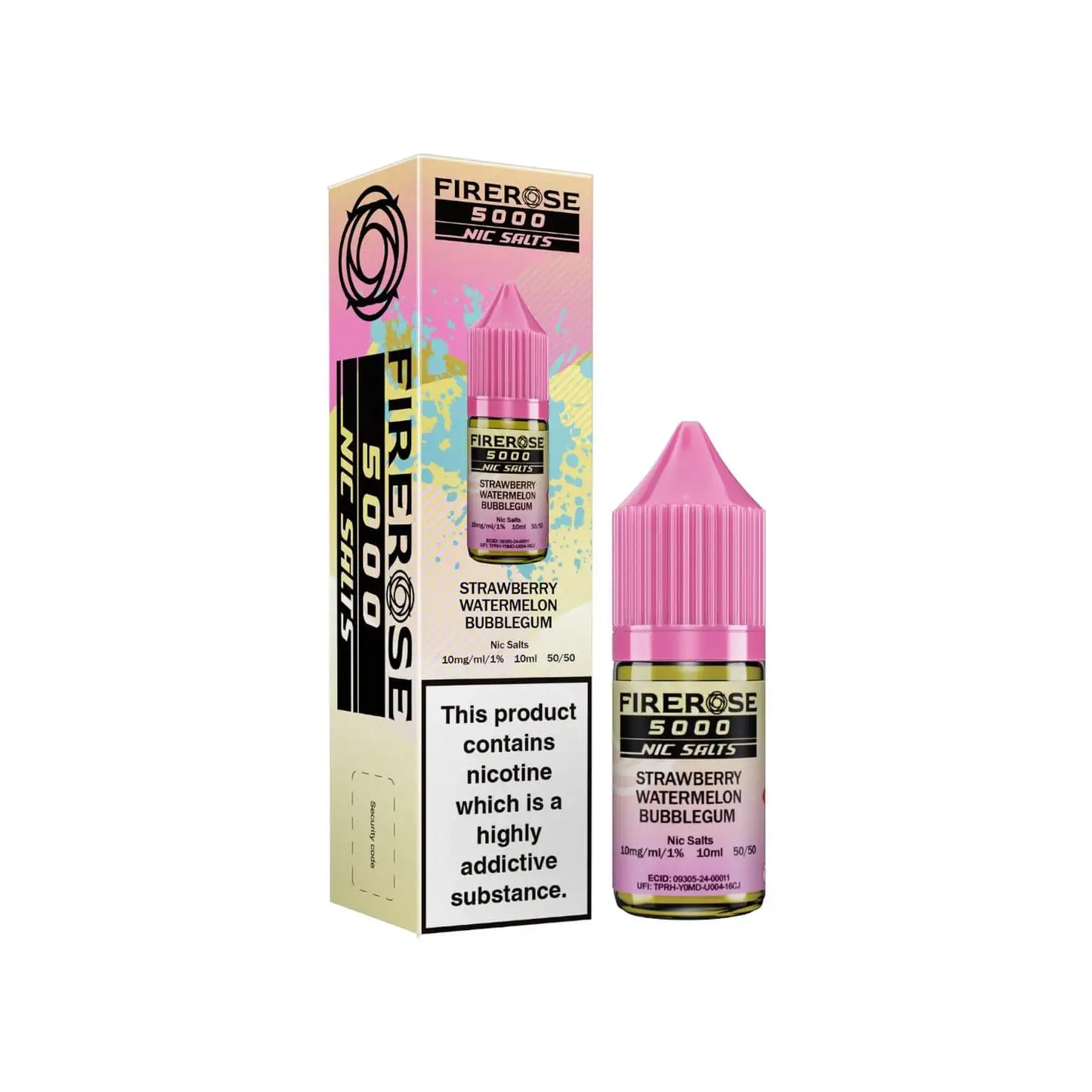 Firerose 5000 Nic Salts Strawberry Watermelon Bubblegum 10mg