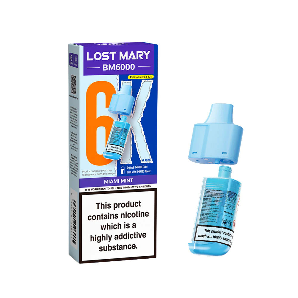 Lost Mary BM6000 Replacement Pods 20mg Miami Mint