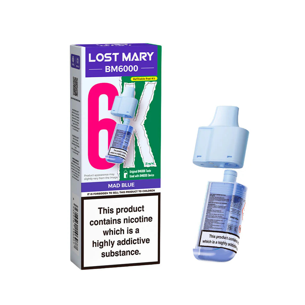 Lost Mary BM6000 Replacement Pods Mad Blue