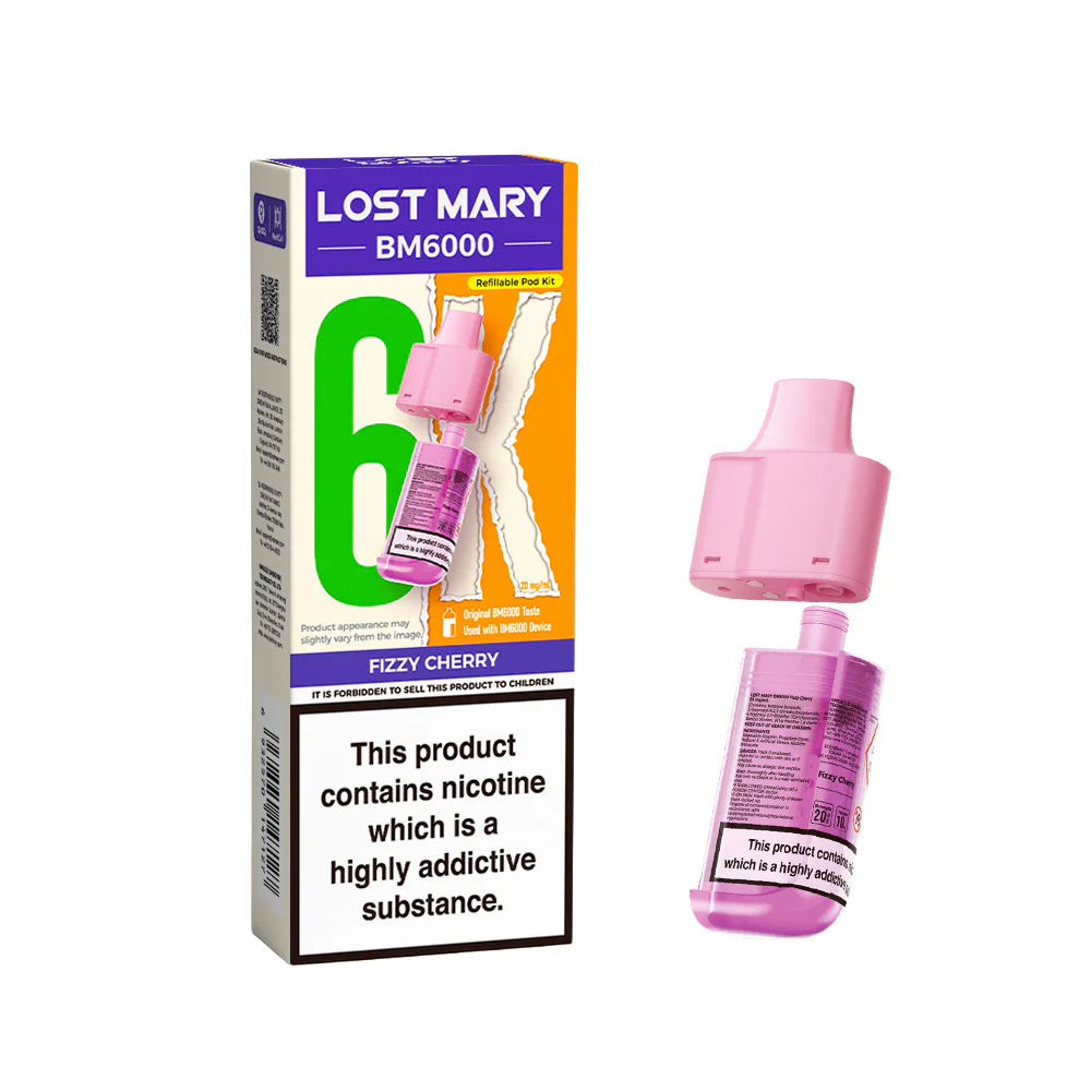 Lost Mary BM6000 Replacement Pods 20mg Fizzy Cherry