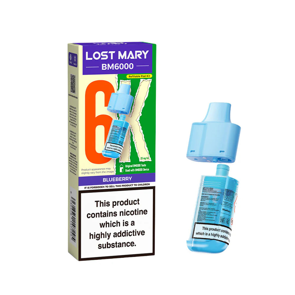 Lost Mary BM6000 Replacement Pods 20mg Blueberry