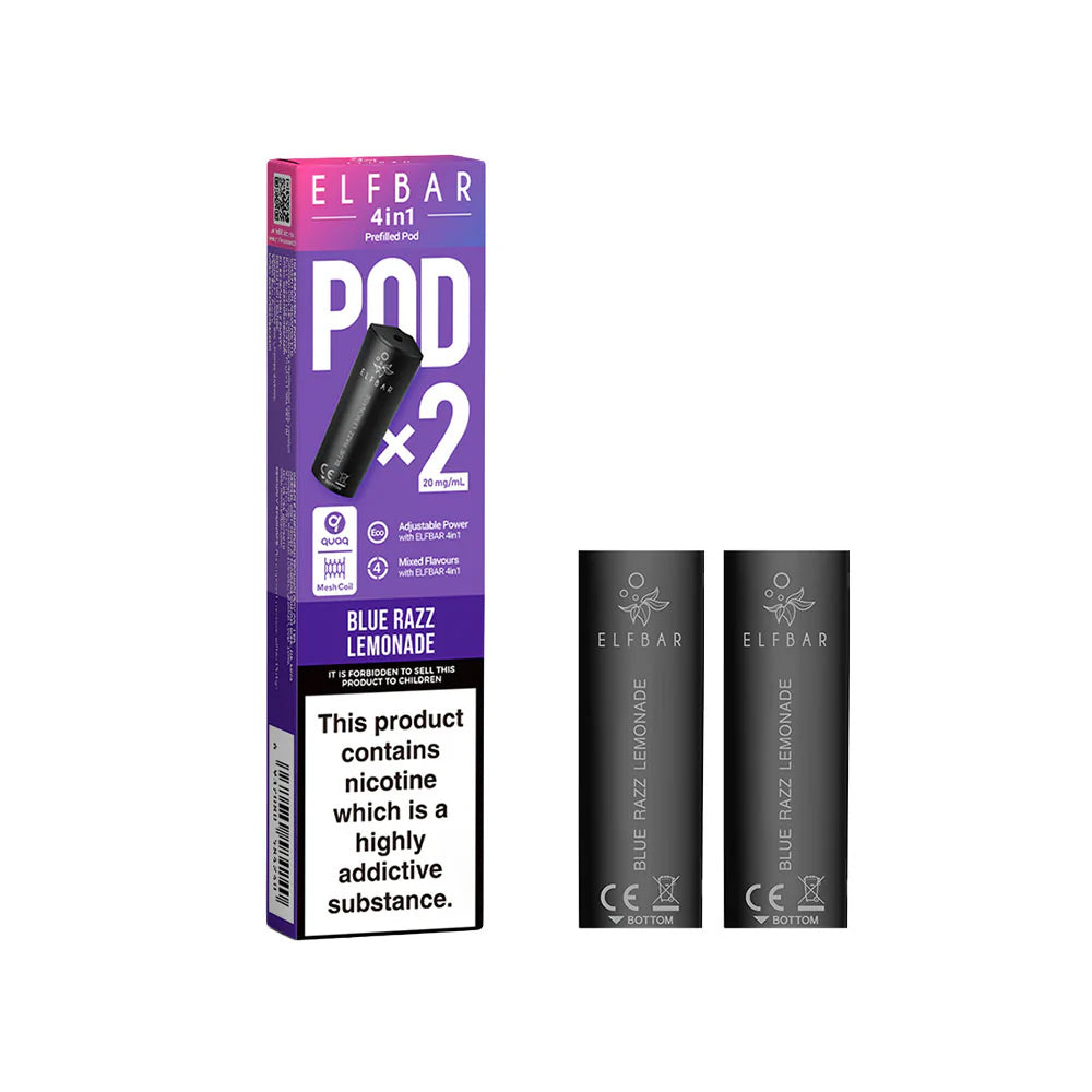 ELFbar 4in1 Prefilled Pod 2 Pack Blue Razz Lemonade 20mg